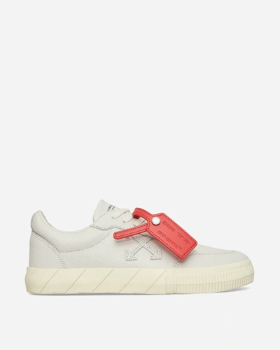 Off-white Low Vulcanized Sneaker With Zip Tie Detail In Beige