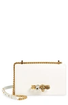 ALEXANDER MCQUEEN JEWELLED KNUCKLE CROC EMBOSSED LEATHER CROSSBODY BAG