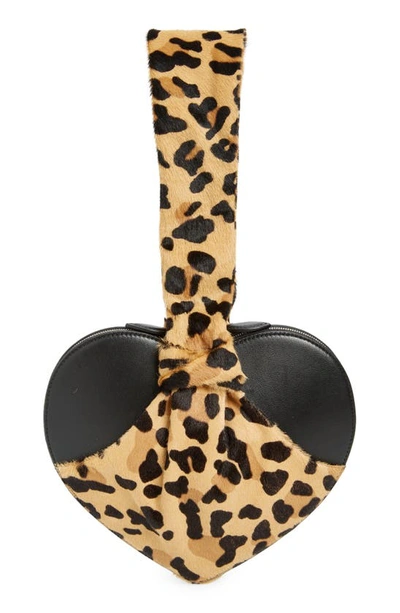 Alaïa Le Cache Coeur Leopard Bracelet Bag In 159 Sepia/ Noir