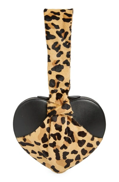 Alaïa Le Cache Coeur Leopard Bracelet Bag In Sepia & Noir