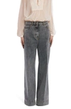 Etro Mid Rise Cotton Denim Wide Jeans In Blue