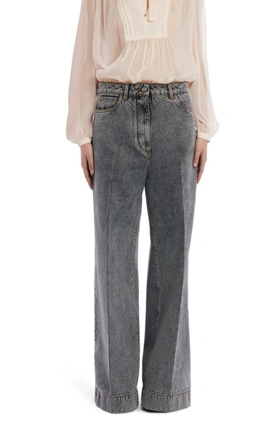 Etro Mid Rise Cotton Denim Wide Jeans