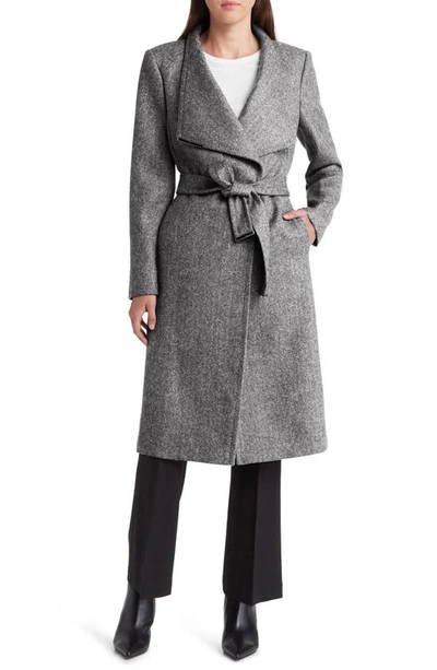 Ted Baker Womens Black Roseane Belted-waist Herringbone Wool Coat