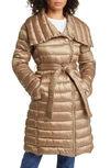 VIA SPIGA ASYMMETRIC BELTED PUFFER COAT