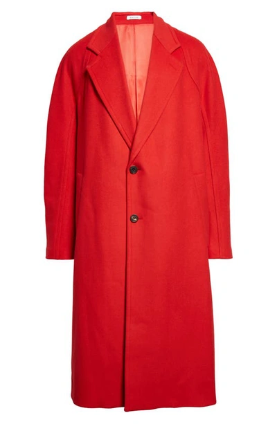 Alexander Mcqueen Men's Wool-cashmere Oversized Coat In Red