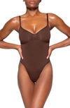 Skims Womens Scoop-neck Underwired Stretch-woven Body Cocoa Xxxl In Cocoa