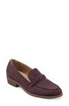 Earth Women's Edie Stacked Heel Casual Slip-on Loafers In Dark Red Leather