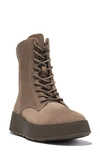 Fitflop Platform Combat Boot In Minky Grey