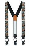 Trafalgar Men's Birds Of Prosperity Silk Suspender Braces In Black