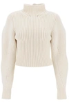ALAÏA ALAIA RIBBED SWEATER WITH CURVED SLEEVES