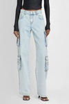 Misbhv Womens Blue Faded-wash Flap-pocket Straight-leg Low-rise Jeans In Blue