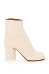 Maison Margiela Ankle-length Tabi Toe Boots In Soft Nappa Leather In White