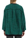 Msgm Houndstooth-pattern Tweed Cardi-coat In Green