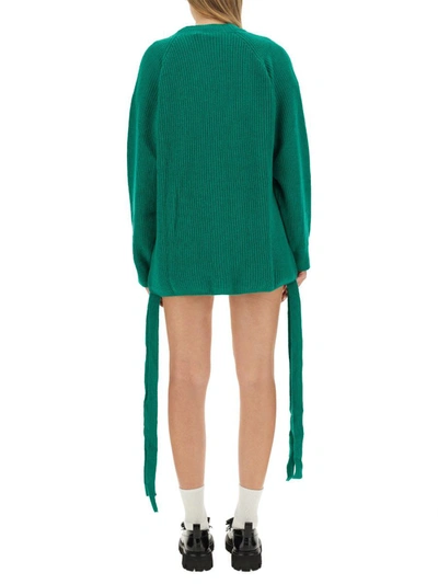 Msgm Cardigan Aus Geripptem Strick In Green