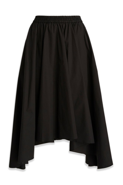 Michael Michael Kors Poplin Handkerchief Midi Skirt In Black