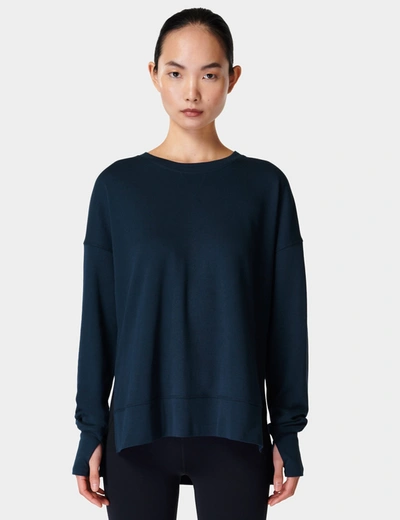 Sweaty Betty After Class Longline Sweatshirt In Blue