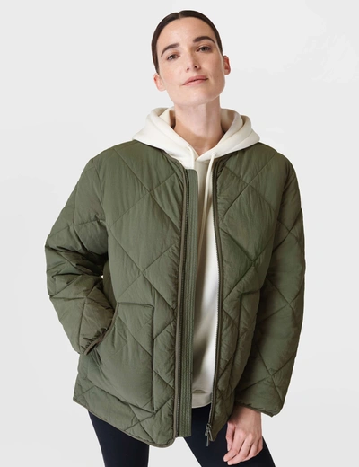 Sweaty Betty On The Move Quilted Jacket In Green