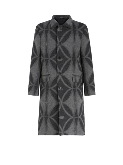 Etro Mantel Aus Wolljacquard In Grey