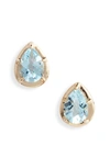 Anzie Mélia Pear Stud Earrings In Blue