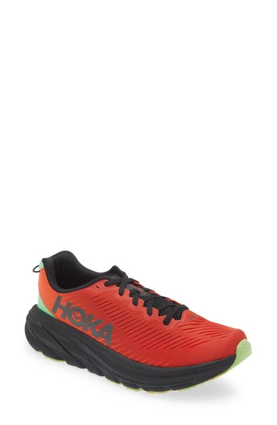 Hoka Men's Rincon 3 Low Top Running Sneakers In Red Alert/flame/black