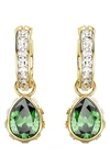 Swarovski Stilla Gold-tone Mix-cut Crystal Hoop Earrings In Green