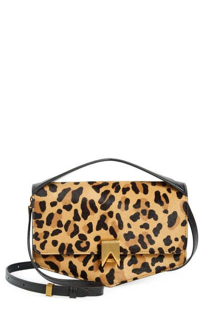 Alaïa Le Papa Leopard Calf Hair Crossbody Bag In 157 Brun Sepia