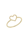 BONY LEVY BLG 14K GOLD OPEN HEART STACKABLE RING