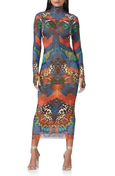 Afrm Shailene Turtleneck Midi Dress In Fall Feather | ModeSens