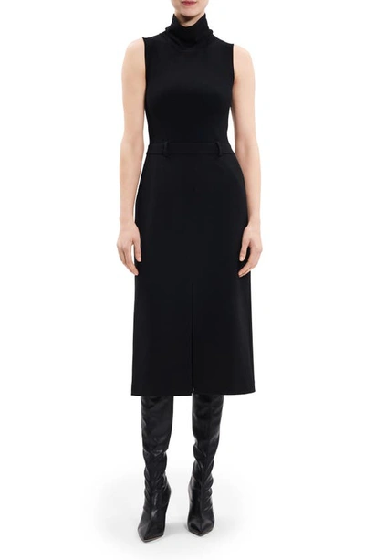 Theory Sleeveless Midi Dress In Black