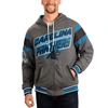 G-III SPORTS BY CARL BANKS G-III SPORTS BY CARL BANKS grey/BLACK CAROLINA PANTHERS EXTREME FULL BACK REVERSIBLE HOODIE FULL-ZIP