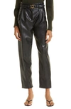VERONICA BEARD COOLIDGE BELTED FAUX LEATHER PANTS