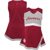 OUTERSTUFF GIRLS YOUTH CRIMSON/GRAY OKLAHOMA SOONERS CHEER CAPTAIN JUMPER DRESS