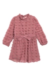 BCBG KIDS' LONG SLEEVE CHIFFON DRESS