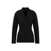 Alaïa Double-breasted Stretch-knit Blazer In Black