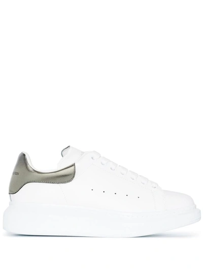 Alexander Mcqueen Metallic-trimmed Leather Exaggerated-sole Sneakers In Black