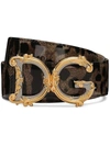 Dolce & Gabbana Logo-plaque Leopard-print Belt In Brown