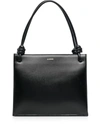 Jil Sander Smooth Leather Shoulder Bag In Black