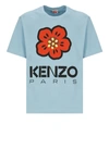 Kenzo Boke Logo Cotton Jersey T-shirt In Light Blue