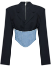 Dion Lee Cowboy Patchwork Casual Jacket In Blue