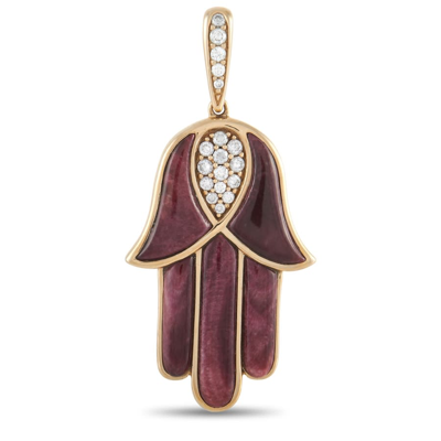 Kabana 14k 0.33 Ct. Tw. Diamond Hamsa Pendant In Multi-color