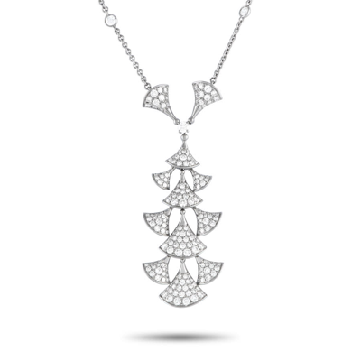 Pre-owned Bvlgari Diva S Dream 18k White Gold 3.75ct Diamond Necklace In Multi-color