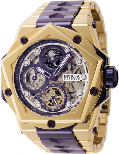 Invicta Helios Automatic Day-night Mens Watch 44604 In Two Tone  / Gold / Gold Tone / Purple / Silver