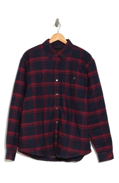 Coastaoro Tristan Plaid Flannel Shirt Jacket In Merlot