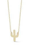 Ember Fine Jewelry 14k Gold Cactus Pendant Necklace In Gold