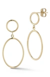 Ember Fine Jewelry 14k Oval Link Drop Earrings In Gold