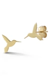 Ember Fine Jewelry Hummingbird Stud Earrings In Gold