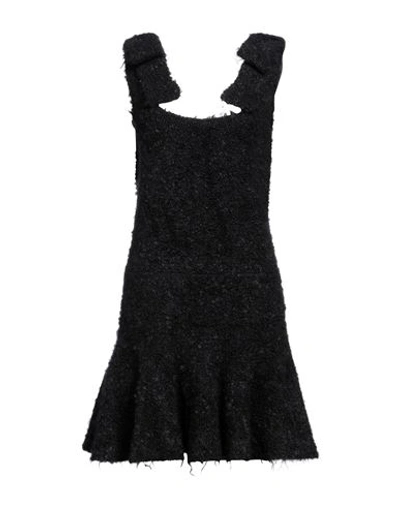 Jil Sander Woman Mini Dress Black Size 4 Mohair Wool, Polyamide, Silk, Polyester, Viscose