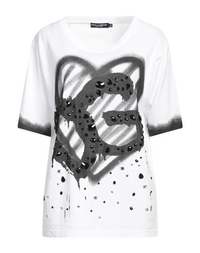 Dolce & Gabbana Woman T-shirt White Size 2 Cotton