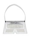 Karl Lagerfeld Icon K Shb Croc Woman Handbag Silver Size - Bovine Leather In Silver