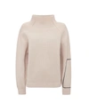 Victoria Beckham Oversized Wool Turtleneck Sweater In Cream